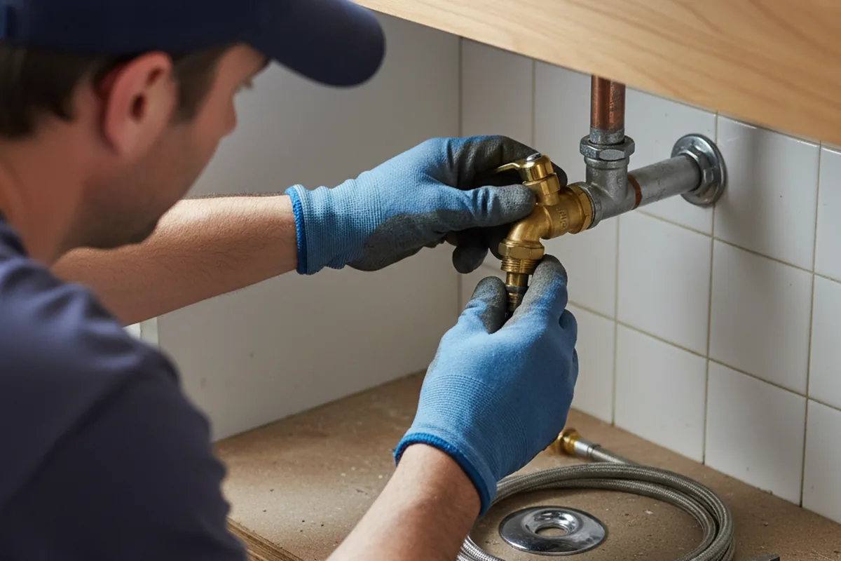 Shutoff valve and fitting work during Faucet and Fixture Repair in Tomahawk